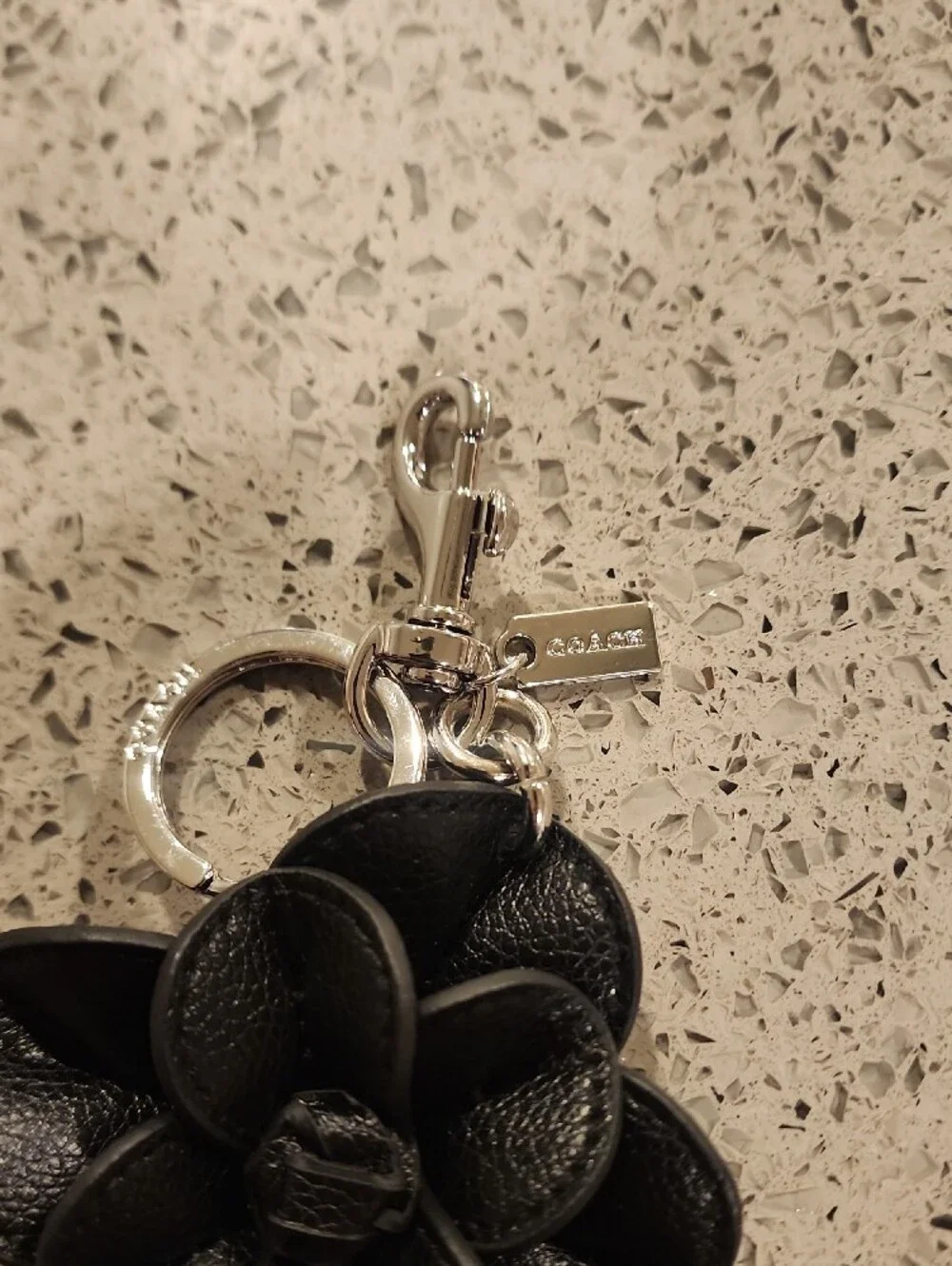 Coach Style Black Flower Keychain & Charm
